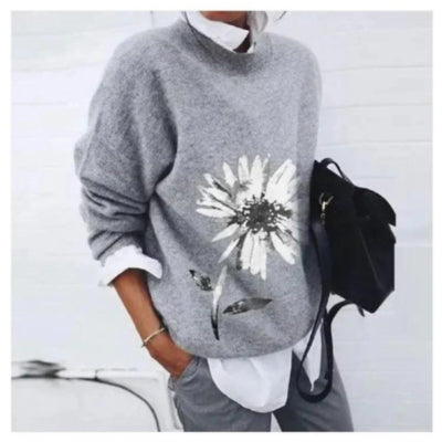 Fashion Long Sleeve Pullover Sweater Fall And Winter Fashion Solid Color Knitted Tops