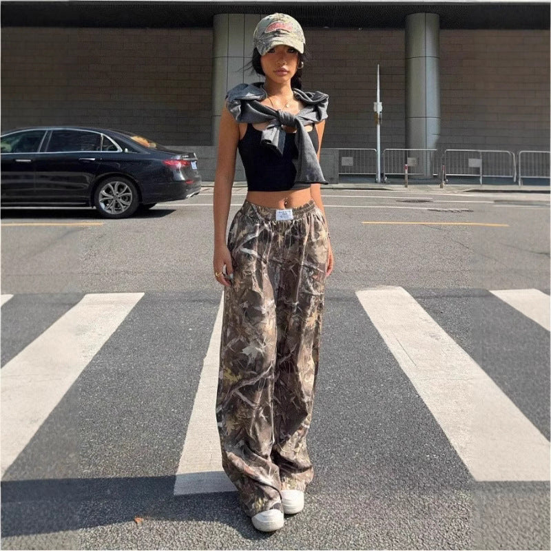 Slimming Casual Pants Hip Hop Retro Street Multi-pocket Camouflage Cargo Pants