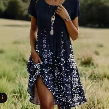 Printed Dress For Woman Elegant