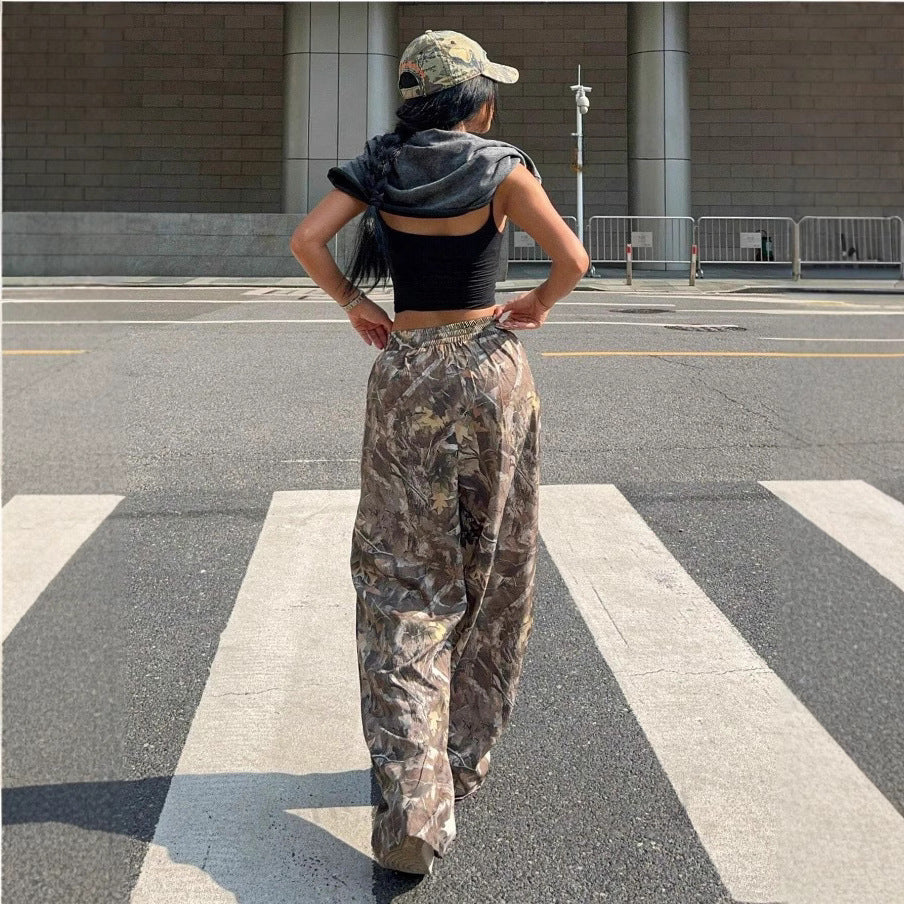 Slimming Casual Pants Hip Hop Retro Street Multi-pocket Camouflage Cargo Pants