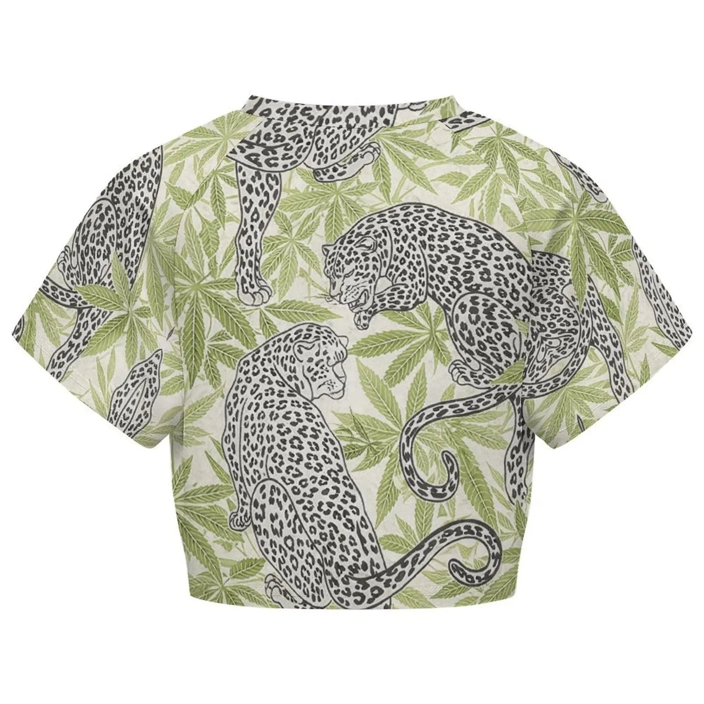 Leopard Cropped Raglan T-Shirt