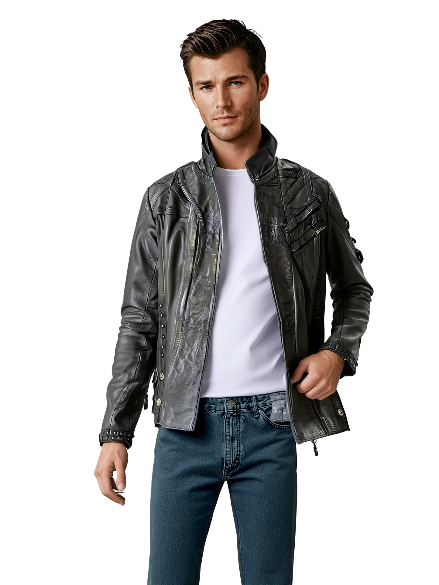 LEATHER BOMBER JACKET