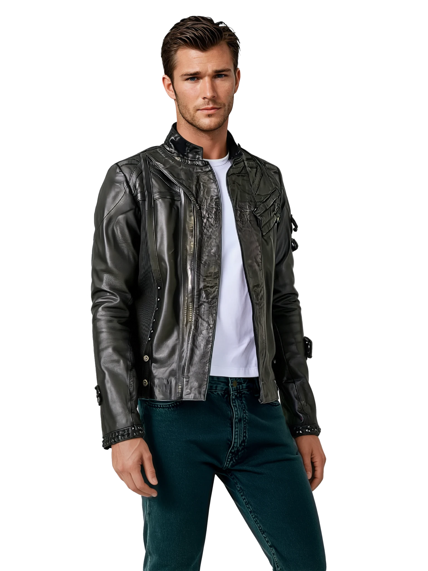 LEATHER BOMBER JACKET