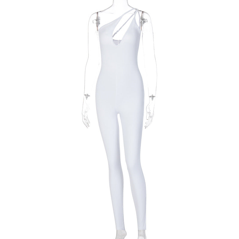 One-Shoulder Hip-Lift Jumpsuit SportsJumpsuit
