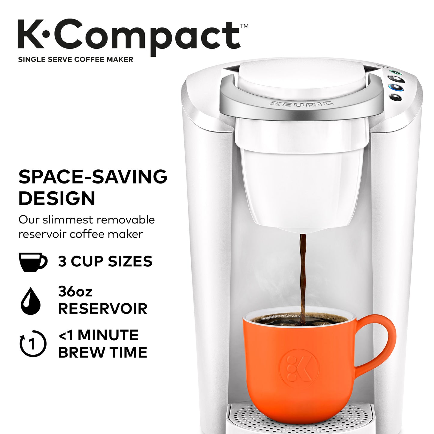 Keurig K-Compact Single-Serve K-Cup Pod Coffee Maker, Moonlight Grey