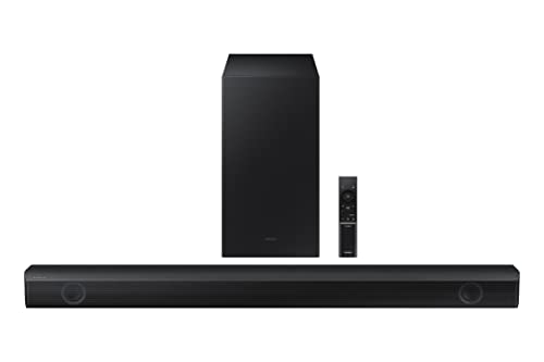 SAMSUNG HW-C450 2.1ch Soundbar w/DTS Virtual X, Subwoofer Included, Bass Boost, Adaptive Sound Lite, Game Mode, Bluetooth, Wireless Surround Sound Compatible (Newest Model),Black