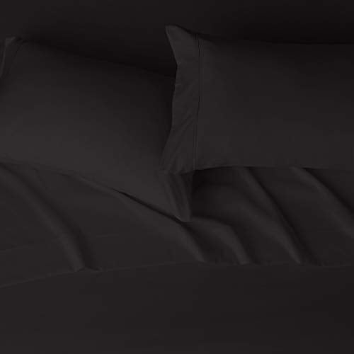 AmazonBasics Light-Weight Microfiber Sheet Set - Full, Black