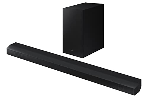 SAMSUNG HW-C450 2.1ch Soundbar w/DTS Virtual X, Subwoofer Included, Bass Boost, Adaptive Sound Lite, Game Mode, Bluetooth, Wireless Surround Sound Compatible (Newest Model),Black