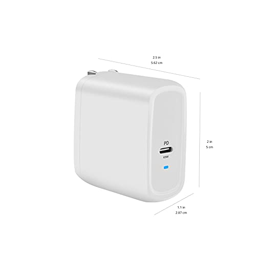 Amazon Basics 30W One-Port GaN USB-C Wall Charger with Power Delivery PD for Tablets & Phones (iPhone 14/13/12/11/X,iPad,Samsung)-White (non-PPS)