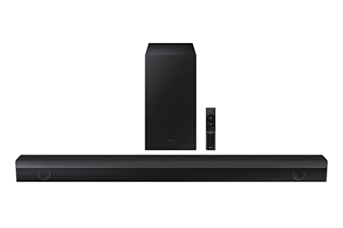 SAMSUNG HW-C450 2.1ch Soundbar w/DTS Virtual X, Subwoofer Included, Bass Boost, Adaptive Sound Lite, Game Mode, Bluetooth, Wireless Surround Sound Compatible (Newest Model),Black