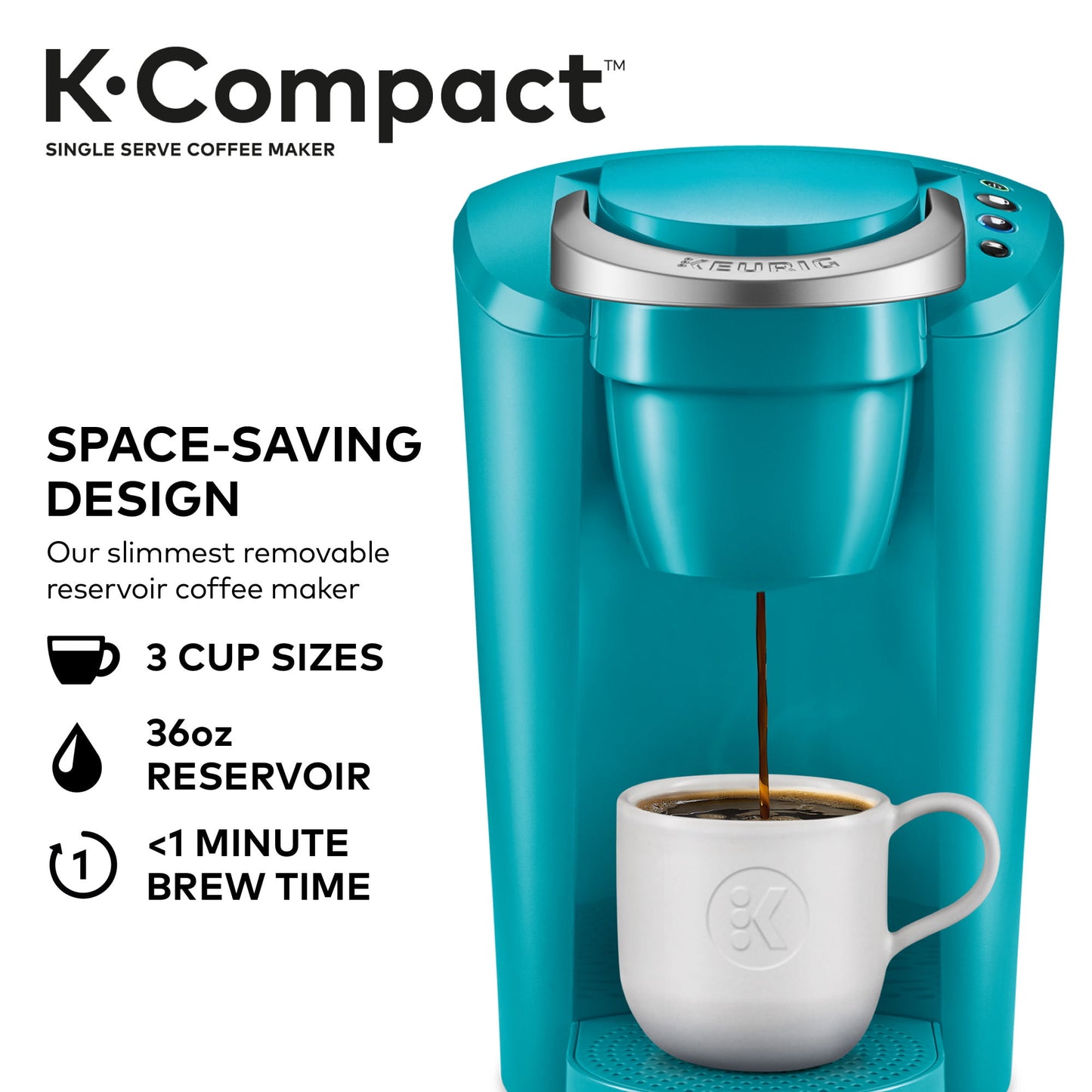 Keurig K-Compact Single-Serve K-Cup Pod Coffee Maker, Moonlight Grey