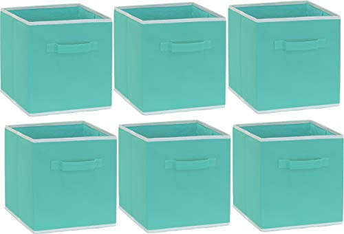 SimpleHouseware Storage Bin Cube Foldable Organizer, Grey - Pack of 6