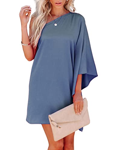 Jhsnjnr Women's One ShouldJhsnjnrer Dress Batwing Sleeve Mini Dress Elegant Sexy Party Club Dresses Army Green