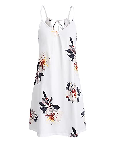 ULTRANICE Women's Summer Casual Spaghetti Straps Floral Swing Beach Dresses Mini Sun Dress