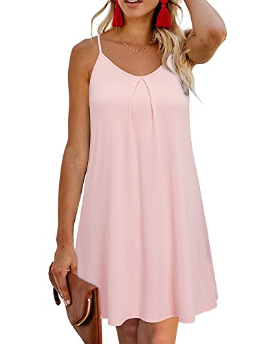 ULTRANICE Women's Summer Casual Spaghetti Straps Floral Swing Beach Dresses Mini Sun Dress