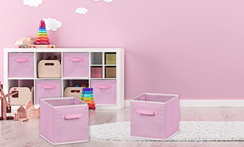 SimpleHouseware Storage Bin Cube Foldable Organizer, Grey - Pack of 6