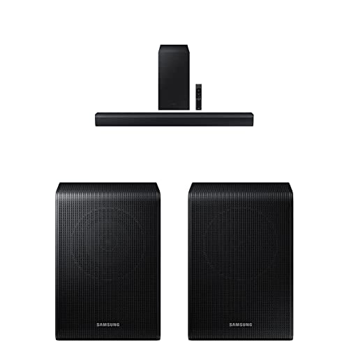 SAMSUNG HW-C450 2.1ch Soundbar w/DTS Virtual X, Subwoofer Included, Bass Boost, Adaptive Sound Lite, Game Mode, Bluetooth, Wireless Surround Sound Compatible (Newest Model),Black