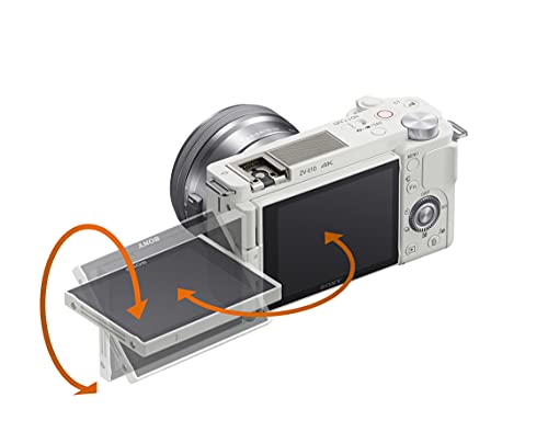 Sony Alpha ZV-E10 - APS-C Interchangeable Lens Mirrorless Vlog Camera Kit - White