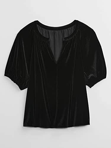 GAP Women's Short Puff Sleeve Top Blouse Shirt