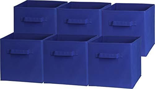 SimpleHouseware Storage Bin Cube Foldable Organizer, Grey - Pack of 6