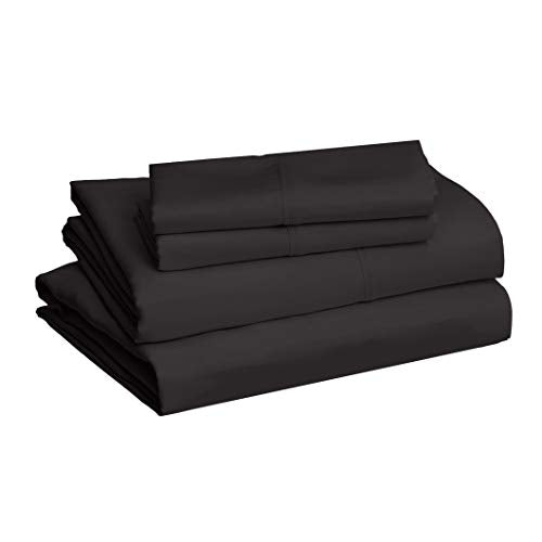 AmazonBasics Light-Weight Microfiber Sheet Set - Full, Black