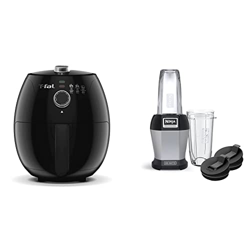 T-Fal Air Fryer, Friteuse, Easy Fry, Low Oil, Patented Basket System, 4.4Qt / 4.2L, EY201850, Black