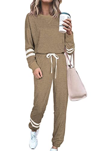 PRETTYGARDEN Women's Tie Dye Two Piece Tracksuit Set Long Sleeve Sweatshirt with Long Pants (Grey,X-Large)