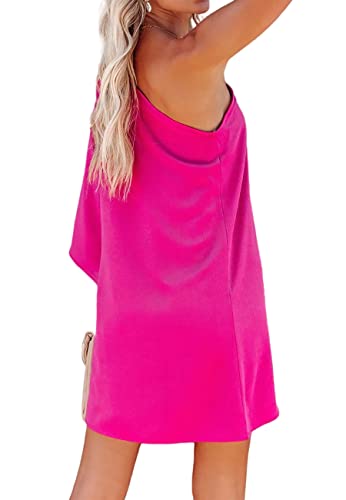 Jhsnjnr Women's One ShouldJhsnjnrer Dress Batwing Sleeve Mini Dress Elegant Sexy Party Club Dresses Army Green