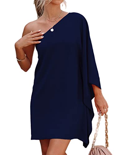 Jhsnjnr Women's One ShouldJhsnjnrer Dress Batwing Sleeve Mini Dress Elegant Sexy Party Club Dresses Army Green