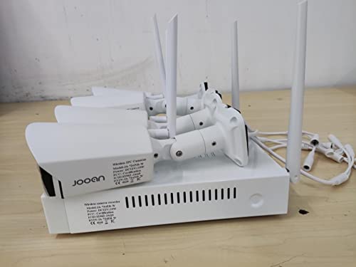 JOOAN Wireless Security Camera System 3MP Outdoor【8CH H.265+ & Audio】 8CH NVR&4Pcs HD1296P Surveillance Cameras,Waterproof&Great Night Vision,Motion Human Detection&Email Alarm(1TB HDD pre-Installed)