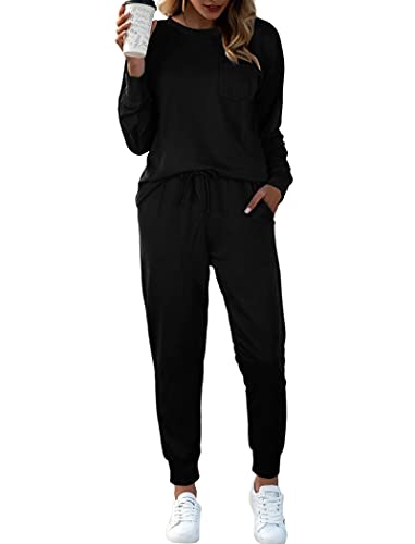 Bofell Lounge Sets for Women 2 Piece Fall Outfits 2023 Fashion Trending Now Sweatsuits Tracksuits with Pockets Work Out Sets