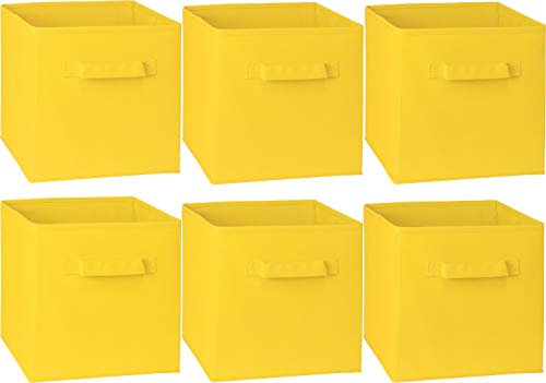 SimpleHouseware Storage Bin Cube Foldable Organizer, Grey - Pack of 6