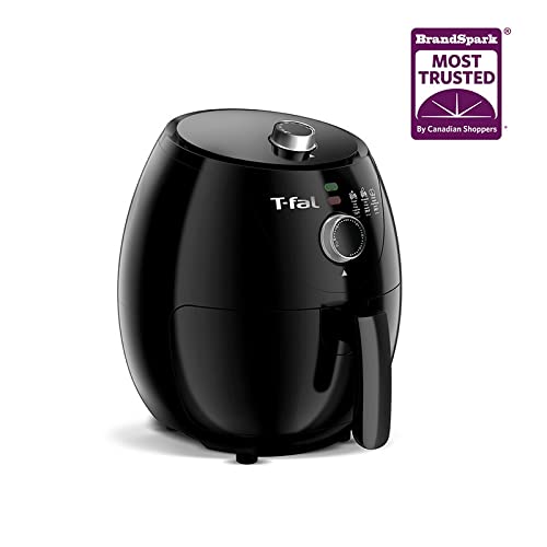T-Fal Air Fryer, Friteuse, Easy Fry, Low Oil, Patented Basket System, 4.4Qt / 4.2L, EY201850, Black
