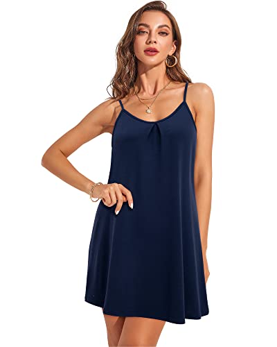 ULTRANICE Women's Summer Casual Spaghetti Straps Floral Swing Beach Dresses Mini Sun Dress