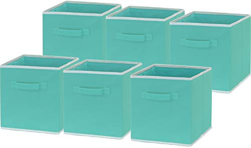 SimpleHouseware Storage Bin Cube Foldable Organizer, Grey - Pack of 6