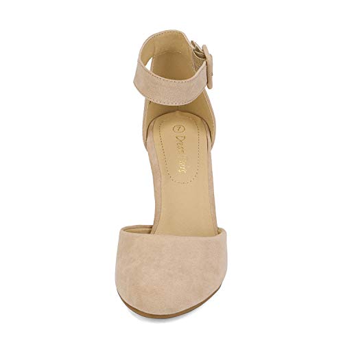 DREAM PAIRS Women's High Heel Closed Toe Chunky Wedding Pumps Shoes