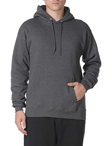 Hanes Men's Sweatshirt, EcoSmart Fleece Crewneck Sweatshirt, Cotton-Blend Fleece Sweatshirt, Plush Fleece Pullover Sweatshirt, Black, Large