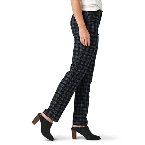 Lee Women's Wrinkle Free Relaxed Fit Straight Leg Pant, Black, 2 Long