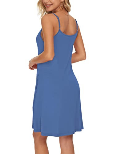 WNEEDU Women Summer Dress Sexy V Neck Button Down Floral Print Swing Mini Tunic Dress with Pockets (XL, Rose White)