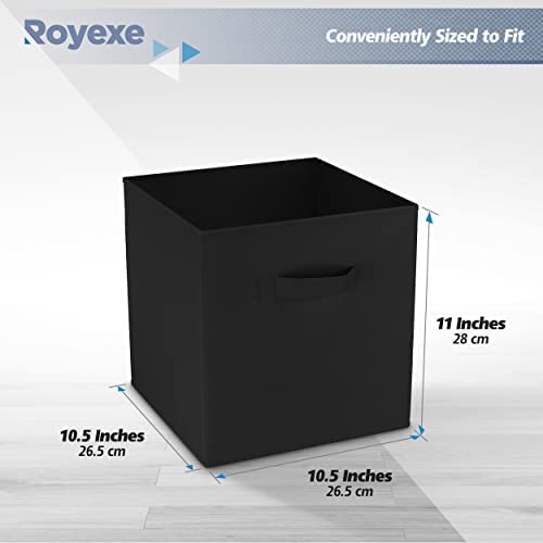 Storage Cubes - 11 Inch Cube Storage Bins (Set of 8). Fabric Cubby Organizer Baskets with Dual Handles | Foldable Closet Shelf Organization Boxes (White)