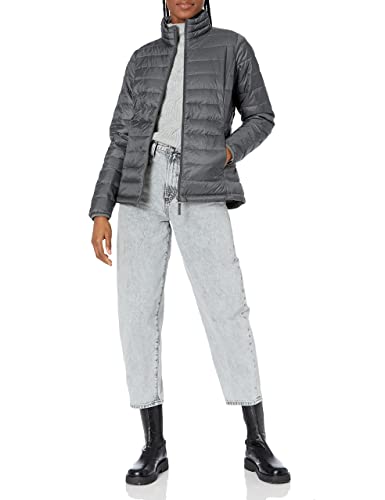 Amazon Essentials Women's Lightweight Long-Sleeve Water-Resistant Puffer Jacket (Available in Plus Size), Black, Medium