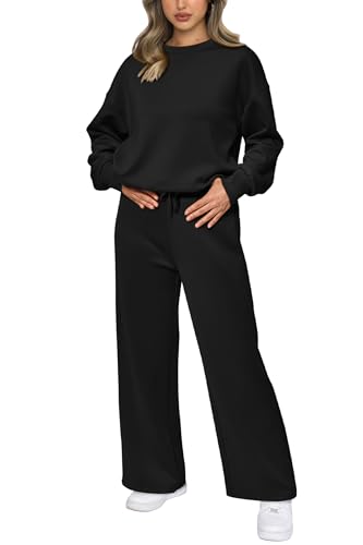 PRETTYGARDEN Women's 2 Piece Outfits 2023 Fall Long Sleeve Pullover Tops And Long Pants Lounge Sets Tracksuit