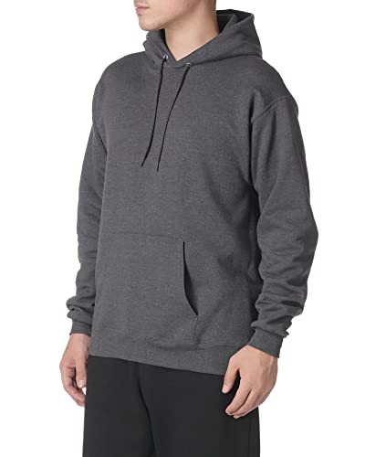 Hanes Men's Sweatshirt, EcoSmart Fleece Crewneck Sweatshirt, Cotton-Blend Fleece Sweatshirt, Plush Fleece Pullover Sweatshirt, Black, Large