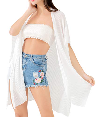 Belle Dame Women’s Sheer Chiffon Draped Kimono Loose Cardigan
