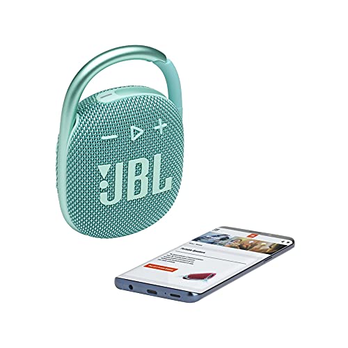 JBL Clip 4 - Portable Mini Bluetooth Speaker, Big Audio and Punchy bass, Integrated Carabiner, IP67 Waterproof and dustproof, 10 Hours of Playtime, Speaker for Home, Outdoor and Travel - (Blue)
