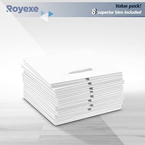 Storage Cubes - 11 Inch Cube Storage Bins (Set of 8). Fabric Cubby Organizer Baskets with Dual Handles | Foldable Closet Shelf Organization Boxes (White)