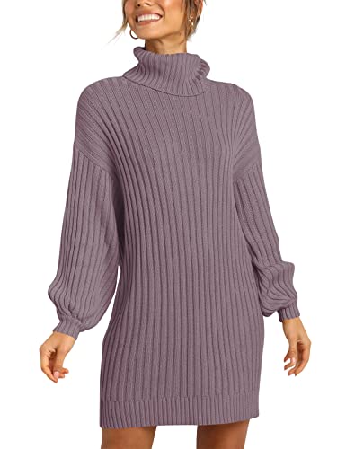 ANRABESS Women's Loose Baggy Turtleneck Batwing Sleeve Knit Fashion Long Pullover