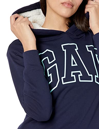 GAP womens Logo Sherpa Lined Hood Sweatshirt, Holiday Green, XX-Small US