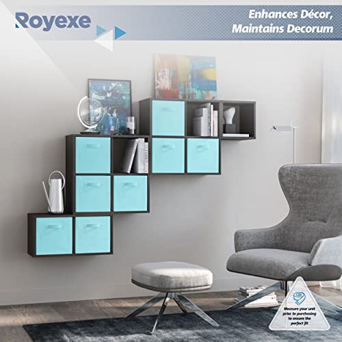 Storage Cubes - 11 Inch Cube Storage Bins (Set of 8). Fabric Cubby Organizer Baskets with Dual Handles | Foldable Closet Shelf Organization Boxes (White)