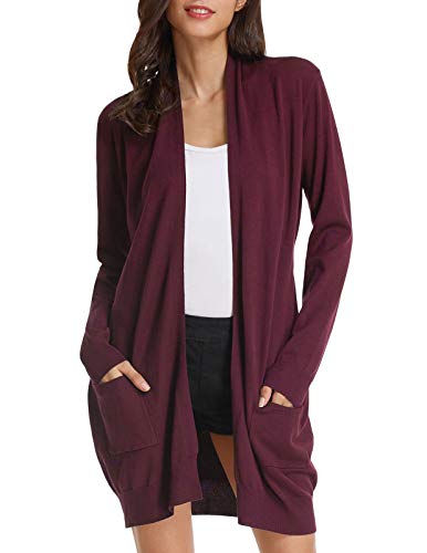 GRACE KARIN Women's Cardigan Sweater Color Block Long Sleeve Casual Long Sleeve Argyle Black S